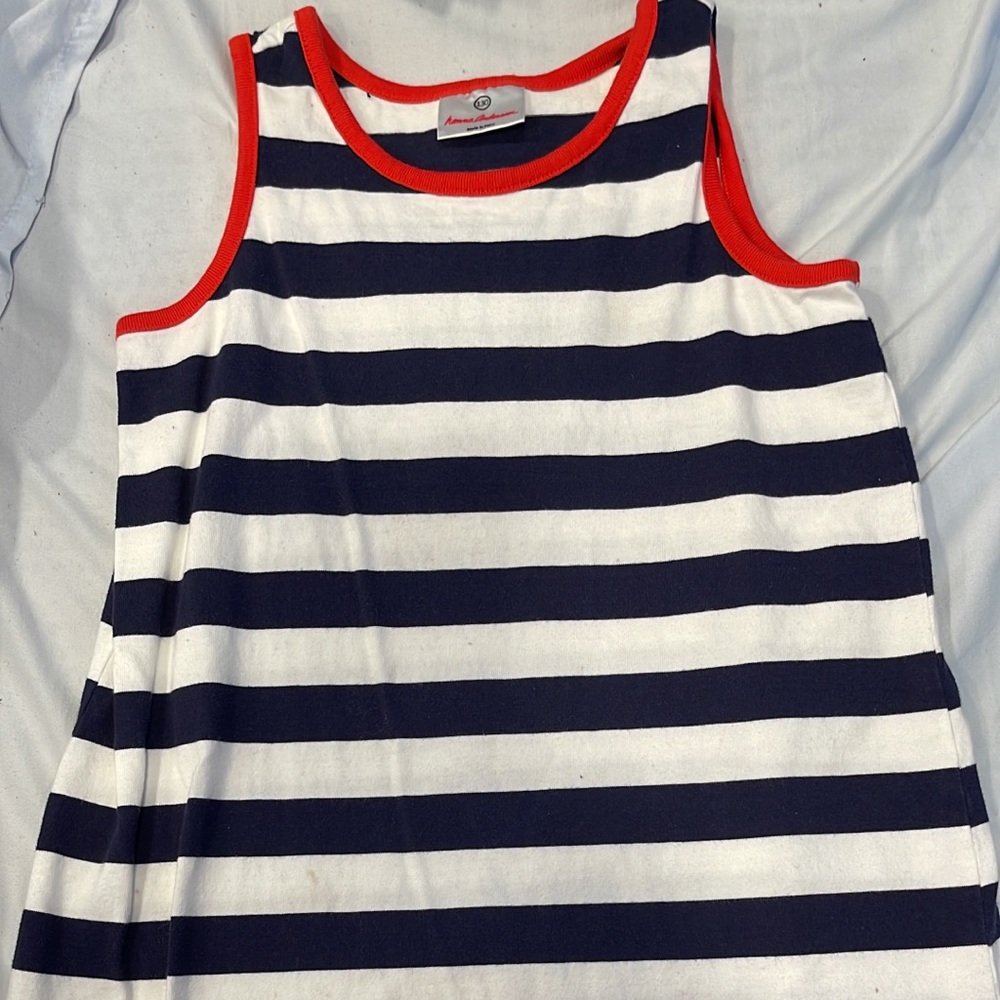 Hanna Anderson Navy/White/Red Cotton Tank Dress